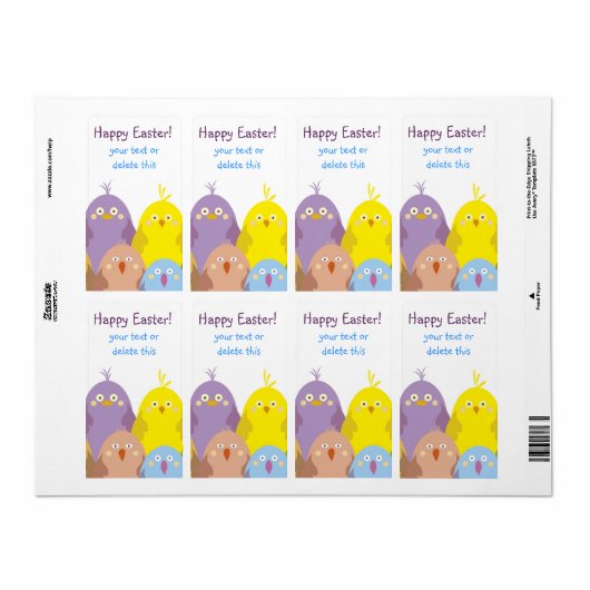 Étiquette peloton de Chicks (Feuille entière)