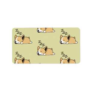 Étiquette Pembroke Welsh Corgi Amoureux du Chien Endormi ZZZ