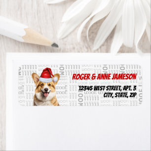 Étiquette Pembroke Welsh Corgi Christmas Chien Retour Adress