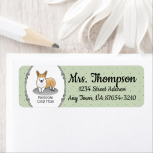 Étiquette Pembroke Welsh Corgi Maman (rouge 1) Chien Maman M