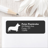 Étiquette Pembroke Welsh Corgi Silhouette Adresse de retour (En situation)