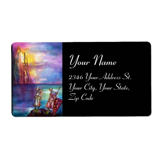 Étiquette PENDRAGON Chevaliers médiévaux, Coucher de soleil  (Devant)