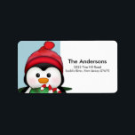 Étiquette Penguin Christmas Holiday Adresse de retour Label<br><div class="desc">Habille tes enveloppes, cartes de noël, invitations à la fête de noël et cartes de remerciements avec nos étiquettes d'adresse de retour de noël de pingouin! Cette étiquette d'adresse de retour contient le pingouin le plus doux placé sur un arrière - plan noir et rouge. La touche finale parfaite pour...</div>