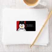 Étiquette Penguin Christmas Holiday Adresse de retour Label (En situation)