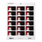Étiquette Penguin Christmas Holiday Adresse de retour Label (Feuille entière)