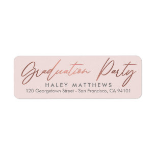 Étiquette Penned Party MODIFIABLE COULEUR Adresse de graduat
