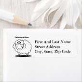 Étiquette Penser à l'agneau d'Ewe Mouton mignon dessin (En situation)