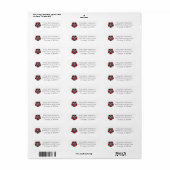 Étiquette Pentagramme aux roses rouges (Feuille entière)