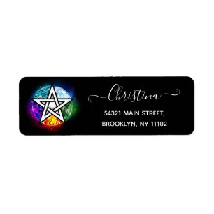 Étiquette pentagramme du Wiccan