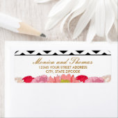 Étiquette Peonies et Chevrons (En situation)