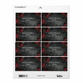 Étiquette Peonies gothiques baroques (Feuille entière)