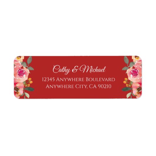 Étiquette Peony Chinese mariage cérémonie thé adresse de ret (Devant)