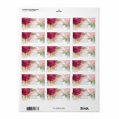 Étiquette Peony & Orchid Garden Floral Glam Wedding  (Feuille entière)