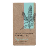 Étiquette Peppermenthe biologique Tea de Herbal Kraft Étique (Devant)