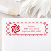 Étiquette Peppermenthe Candy Swirl Noël (En situation)