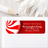 Étiquette Peppermint Candy Noël Retourner l'adresse Étiquett (En situation)