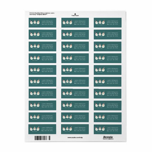 Étiquette Père Noël (Feuille entière)