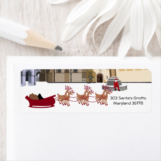 Étiquette Père Noël à Londres Noël (En situation)