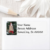 Étiquette - Père Noël antique dans l'arbre (En situation)