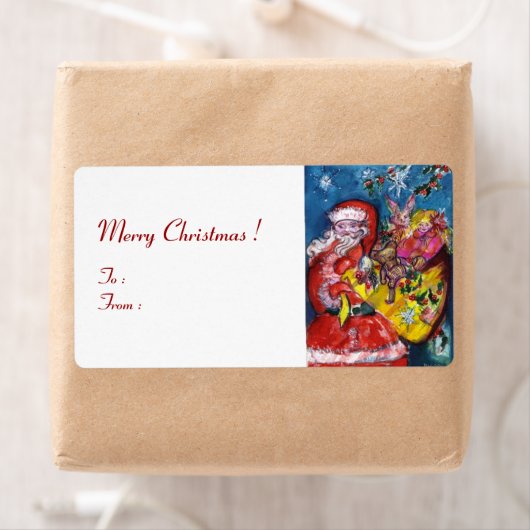 ÉTIQUETTE PÈRE NOËL AVEC CADEAUX (En situation)