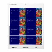 ÉTIQUETTE PÈRE NOËL AVEC CADEAUX (Feuille entière)