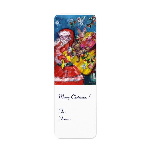 ÉTIQUETTE PÈRE NOËL AVEC CADEAUX (Devant)