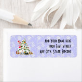 Étiquette Père Noël avec des chiots australiens sous le étiq (En situation)