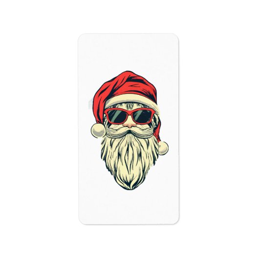 Étiquette Père Noël avec des lunettes (Devant)