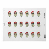 Étiquette Père Noël avec des lunettes (Feuille entière)
