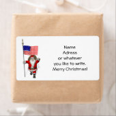 Étiquette Père Noël avec drapeau américain (En situation)
