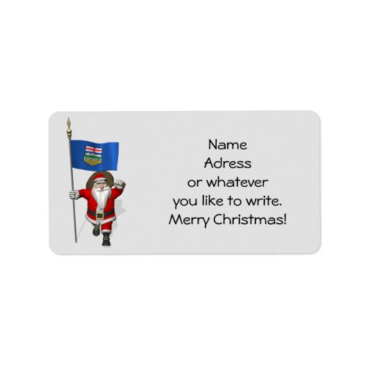 Étiquette Père Noël Avec Drapeau De L'Alberta (Devant)