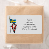 Étiquette Père Noël Avec Drapeau De Suède (En situation)