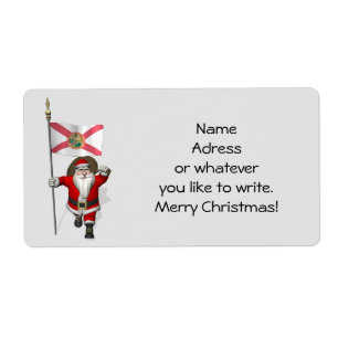 Étiquette Père Noël Avec L'Ensigne De Floride