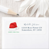Étiquette Père Noël Casquette Noël Adresse de retour Label M (En situation)