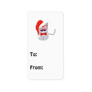 Étiquette père Noël Cat