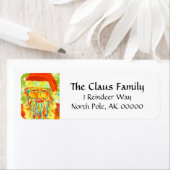 Étiquette père Noël colorée (En situation)