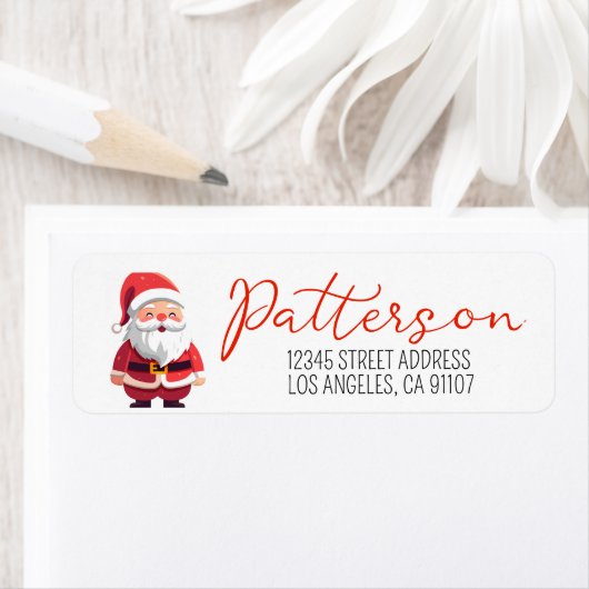Étiquette Père Noël de Noël festif (En situation)