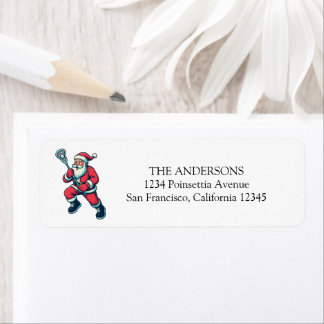 Étiquette Père Noël drôle Merry Laxmas Lacrosse Noël Retour