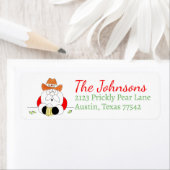 Étiquette Père Noël du Texas (En situation)