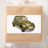 Étiquette Père Noël En Citroen 2 CV (En situation)