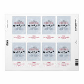 Étiquette Père Noël et son cadeau de Noël Flying Reindeer (Feuille entière)