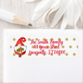 Étiquette Père Noël Gnome (En situation)