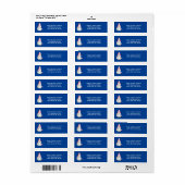Étiquette Père Noël Gnome for Holidays Christmas Blue Adress (Feuille entière)