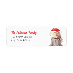 Étiquette Père Noël Hedgehog Noël