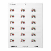 Étiquette père Noël idiot et âne de noël (Feuille entière)