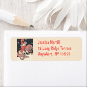 Étiquette Père Noël inhabituel sur l'étiquette d'adresse de (En situation)