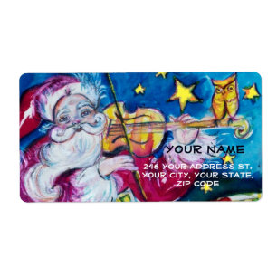 Étiquette PÈRE NOËL INSPIRÉ JOUANT le VIOLON AVEC Noël d