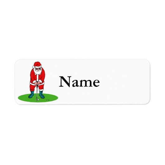 Étiquette Père Noël joue au golf (Devant)