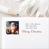 Étiquette Père Noël Joyeux Noël   (En situation)