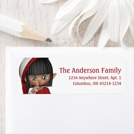 Étiquette Père Noël Little Helper Elf Christmas d3 (En situation)